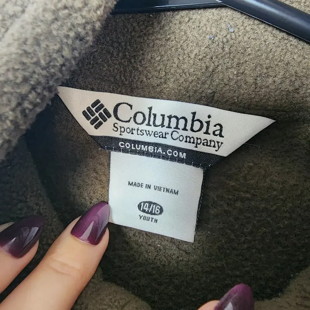 Columbia Youth Brown Full Zip Fleece Jacket | Youth 14/16